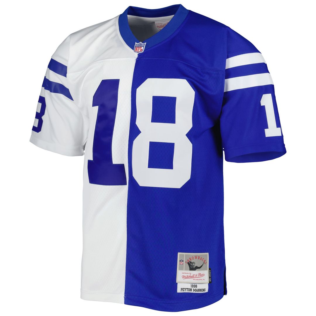 Indianapolis Colts Peyton Manning Royal/White 1998 Split Legacy Replica Jersey | NFL Football Jersey