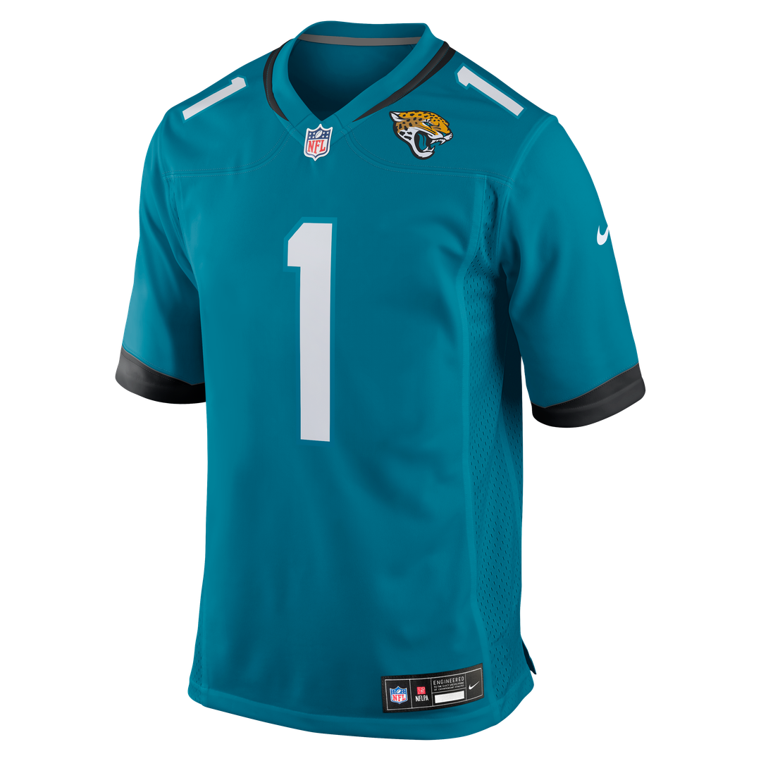 Jacksonville Jaguars Number 1 Dad Teal Game Jersey | NFL Football Jersey