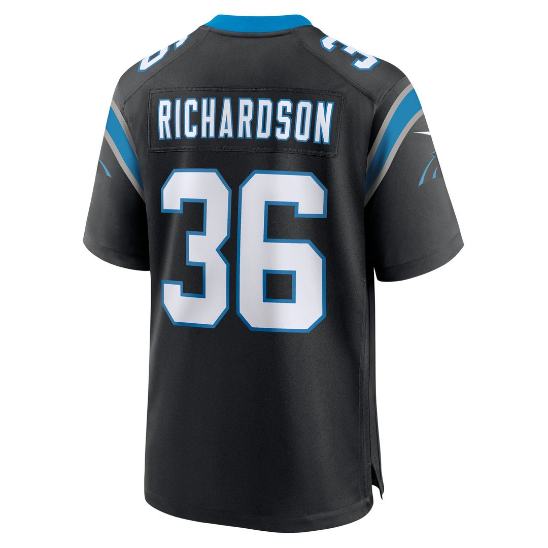 Carolina Panthers Demani Richardson Black Team Game Jersey | NFL Football Jersey