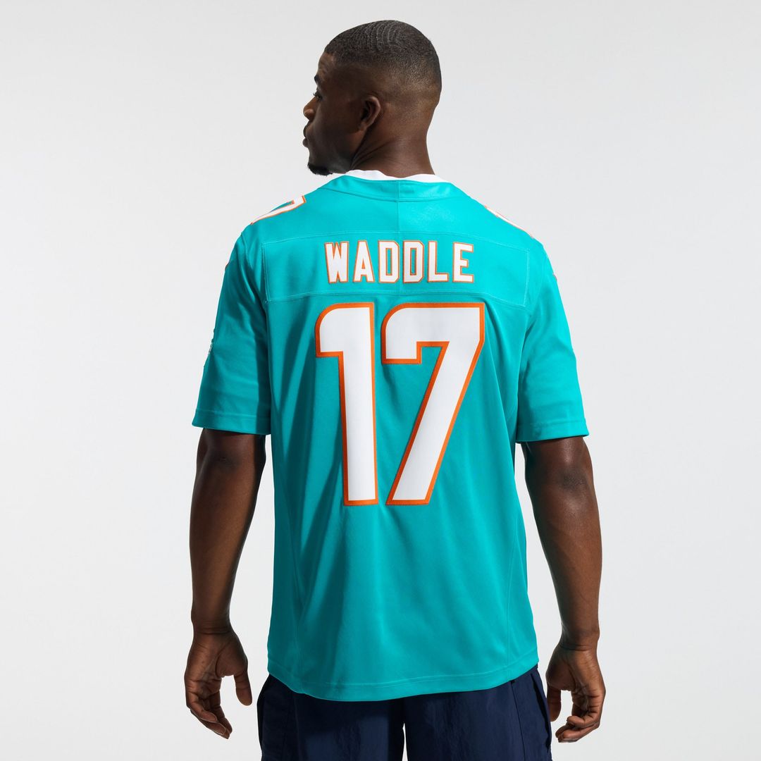 Miami Dolphins Jaylen Waddle Aqua Team Vapor F.U.S.E. Stitched Limited Jersey | NFL Football Jersey