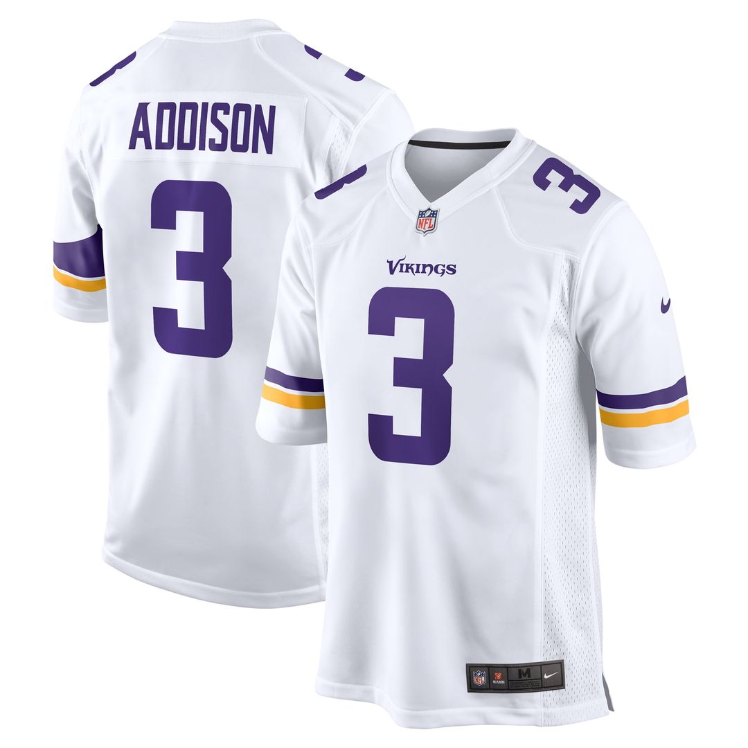 Minnesota Vikings Addison White Away Game Jersey | NFL Football Jersey