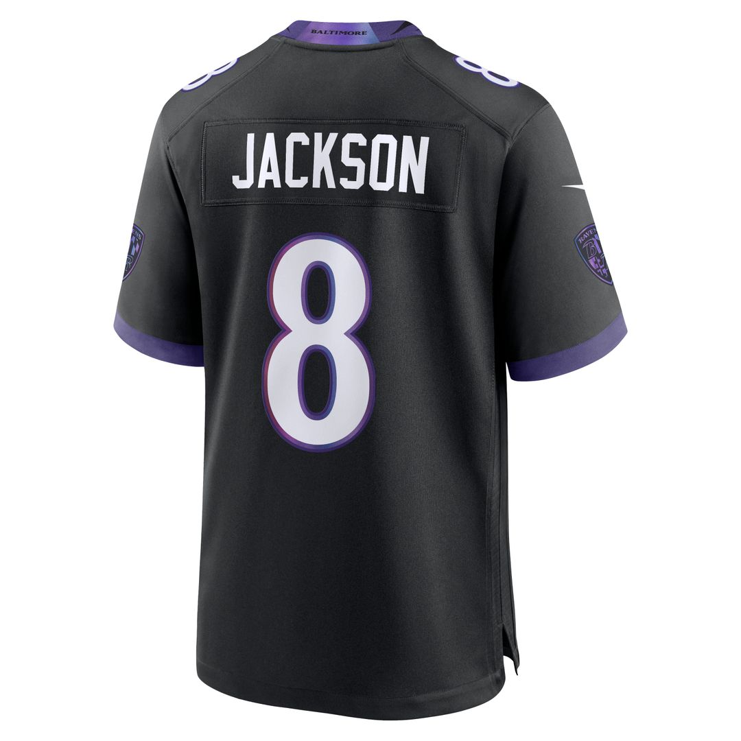 Baltimore Ravens Lamar Jackson Black Alternate Game Jersey | NFL Football Jersey