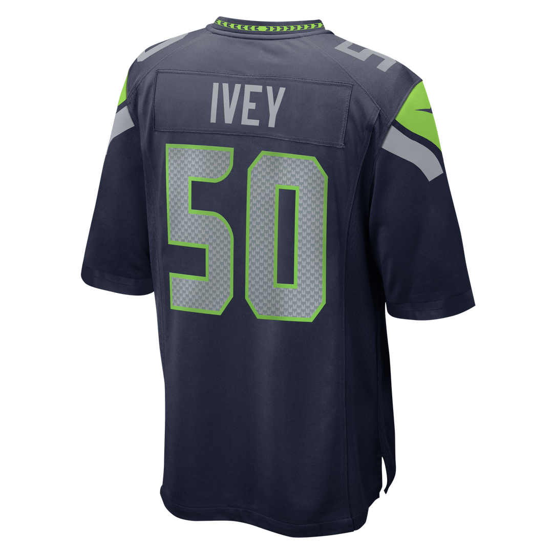 Seattle Seahawks Jared Ivey College Navy Team Game Jersey | NFL Football Jersey