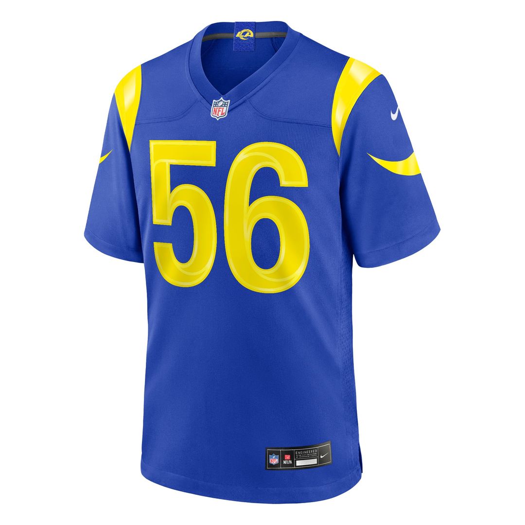 Los Angeles Rams Shaun Dolac Royal Team Game Jersey | NFL Football Jersey