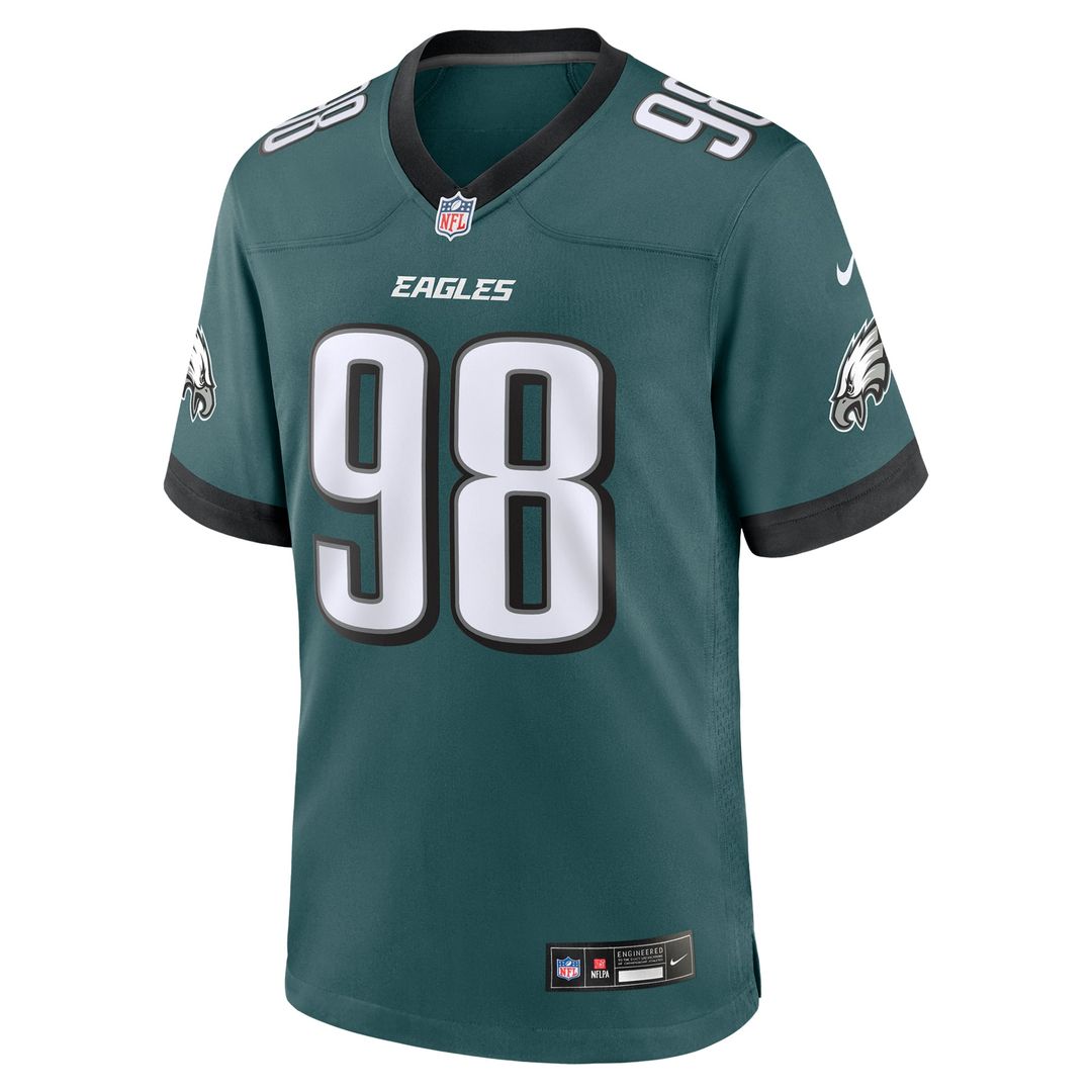 Philadelphia Eagles Jalen Carter Midnight Green Team Game Jersey | NFL Football Jersey