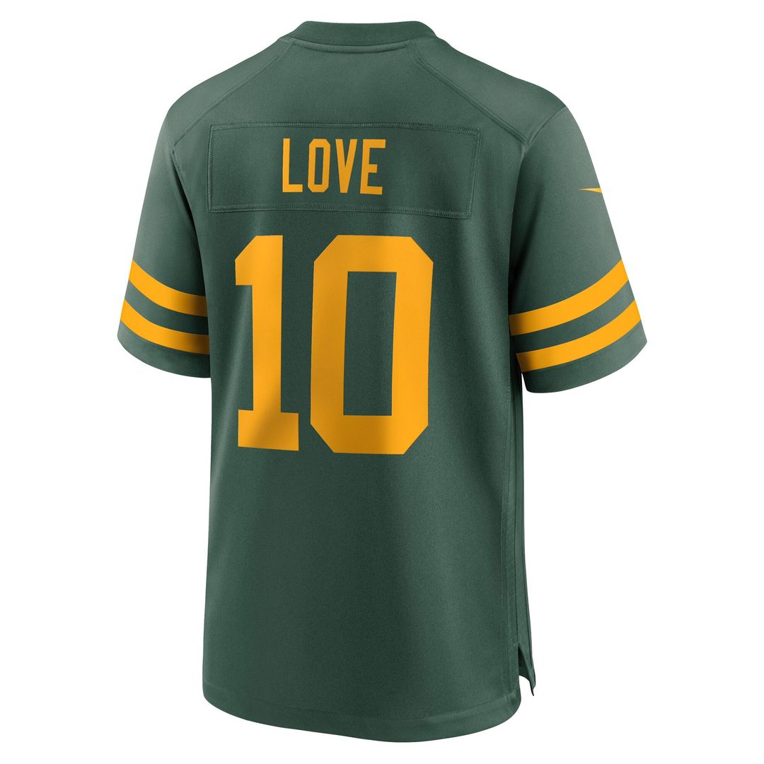 Green Bay Packers Love Green Alternate Game Jersey | NFL Football Jersey