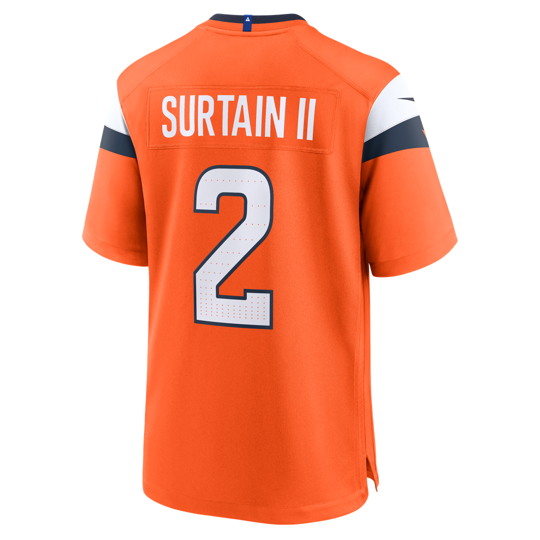 Denver Broncos Patrick Surtain II Orange Team Game Jersey | NFL Football Jersey
