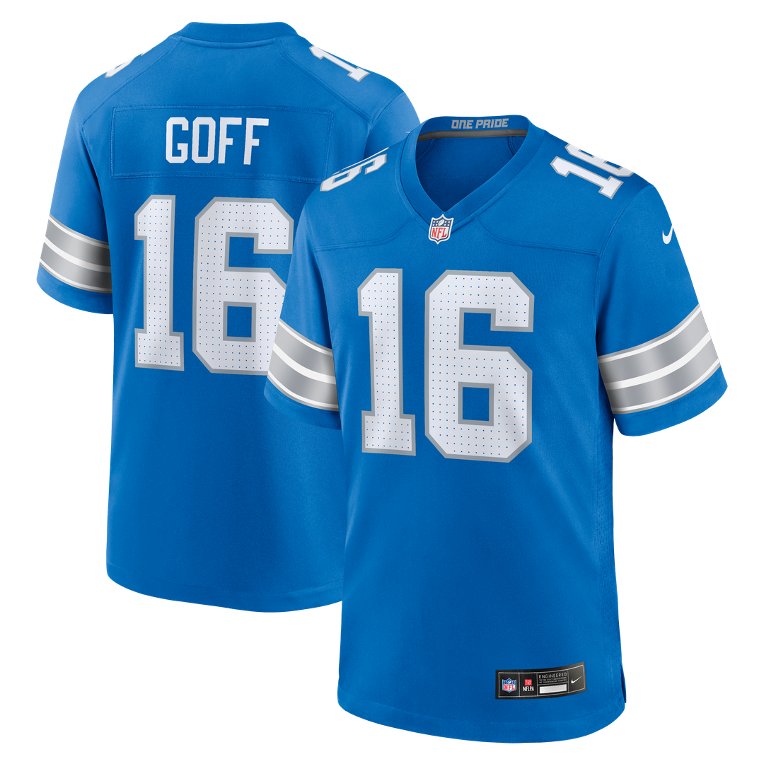 Detroit Lions Jared Goff White Game Jersey | NFL Football Jersey