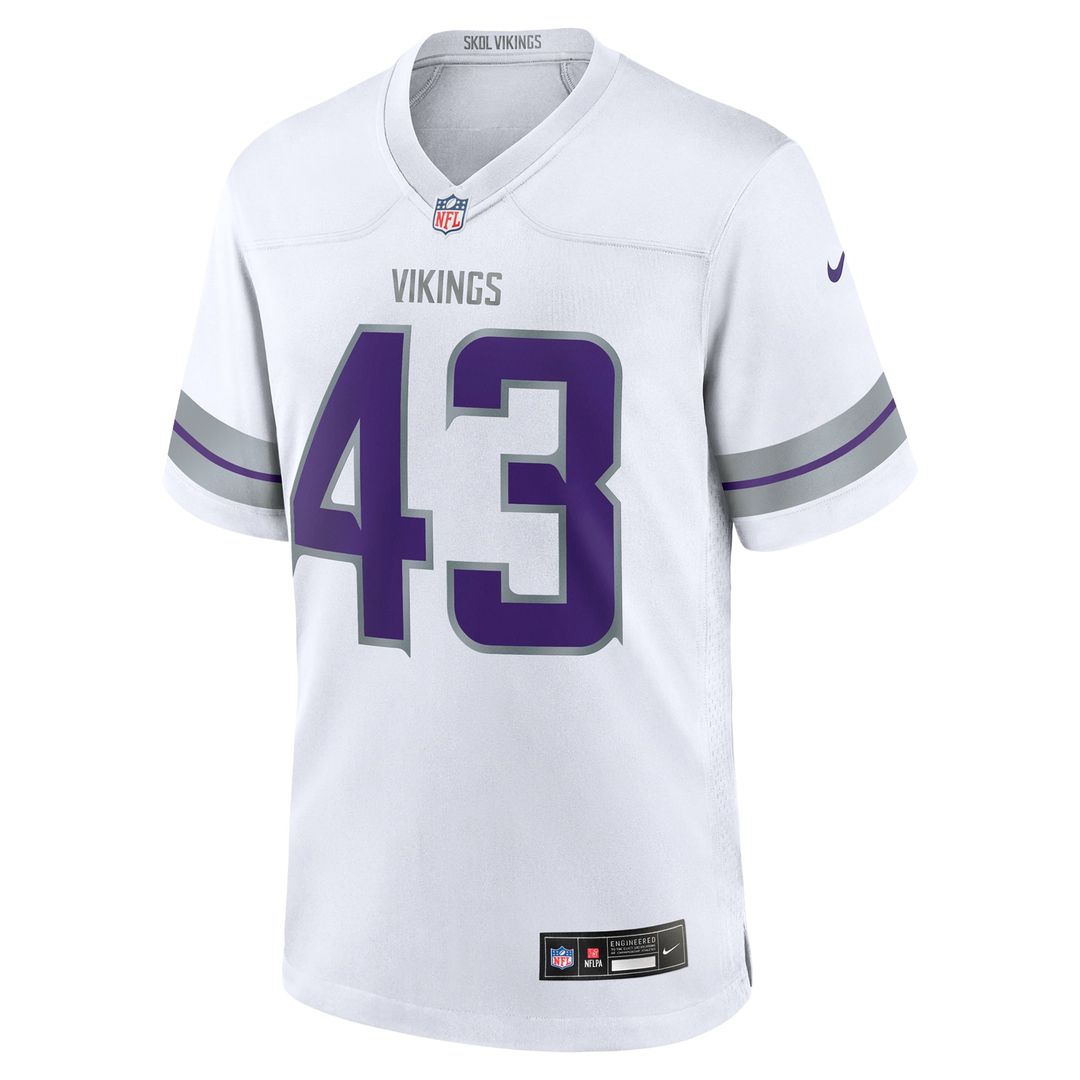 Minnesota Vikings Andrew Van Ginkel White Alternate Game Jersey | NFL Football Jersey