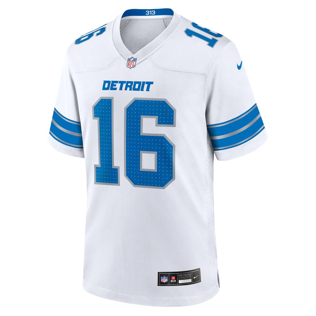 Detroit Lions Jared Goff White Game Jersey | NFL Football Jersey