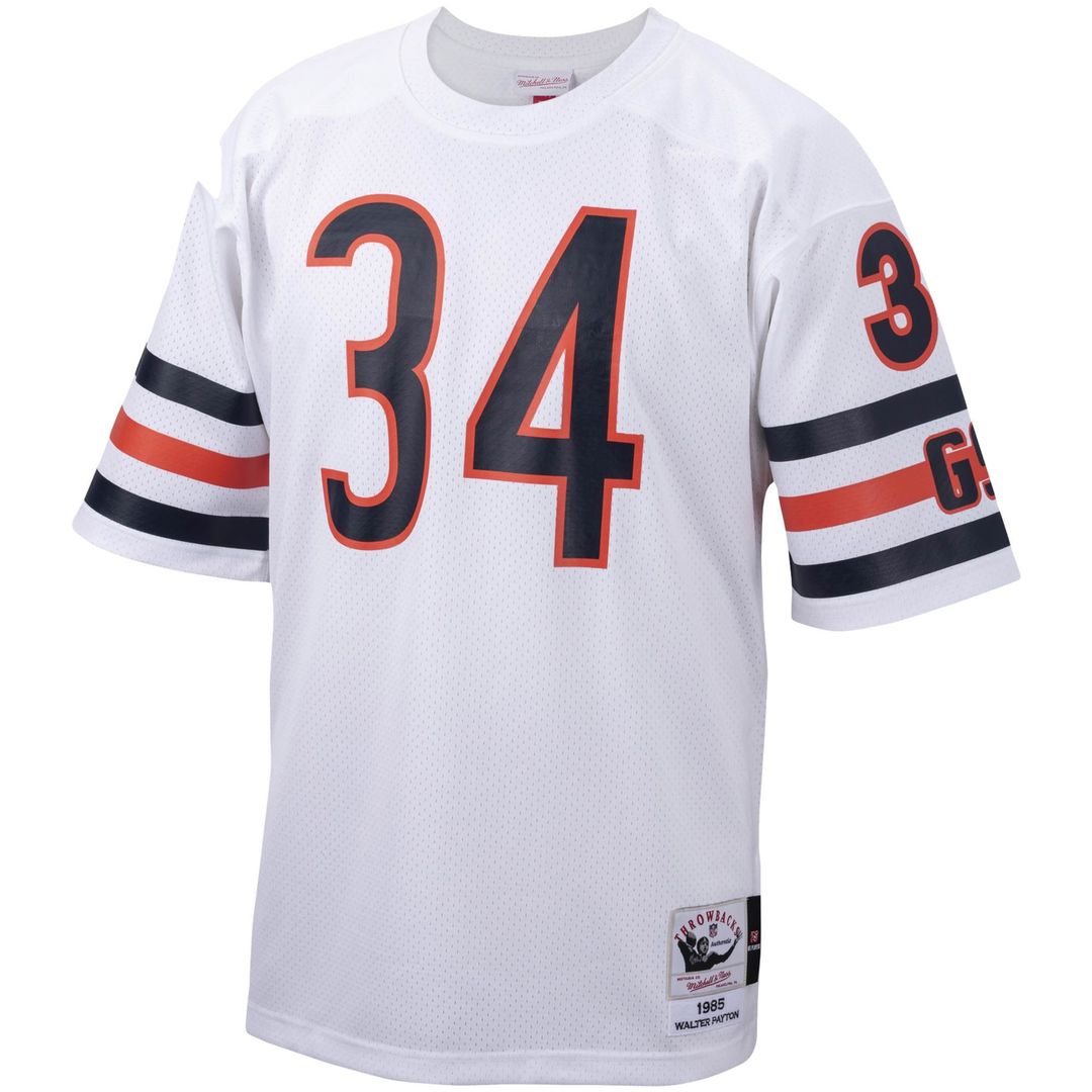 Chicago Bears 1985 Walter Payton White Authentic Throwback Retired Player Jersey | NFL Football Jersey