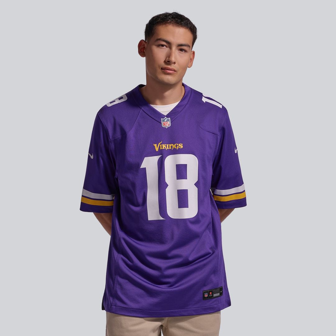 Minnesota Vikings Justin Jefferson Purple Player Game Jersey | NFL Football Jersey
