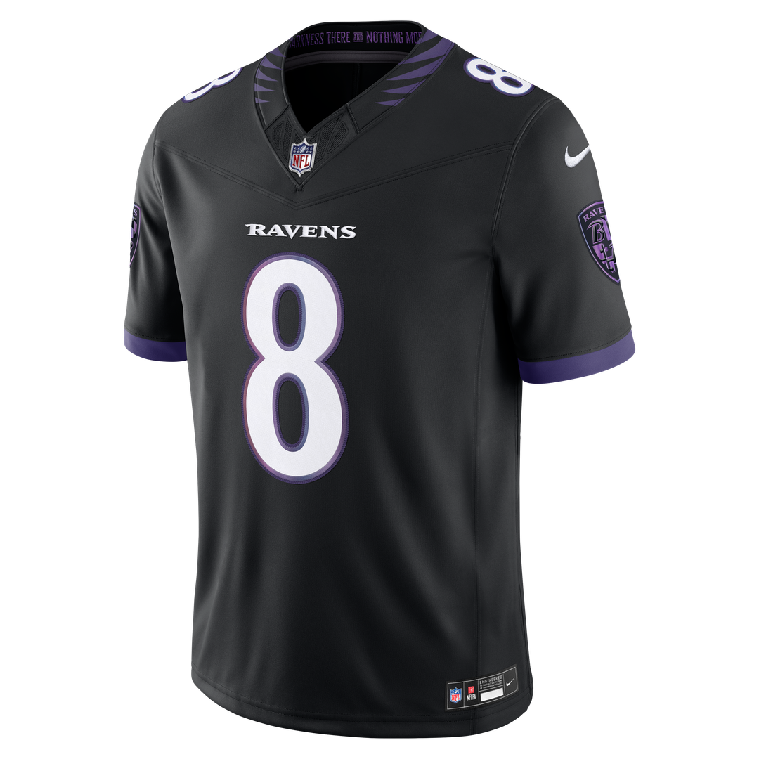 Baltimore Ravens Lamar Jackson White Vapor F.U.S.E. Stitched Limited Jersey | NFL Football Jersey