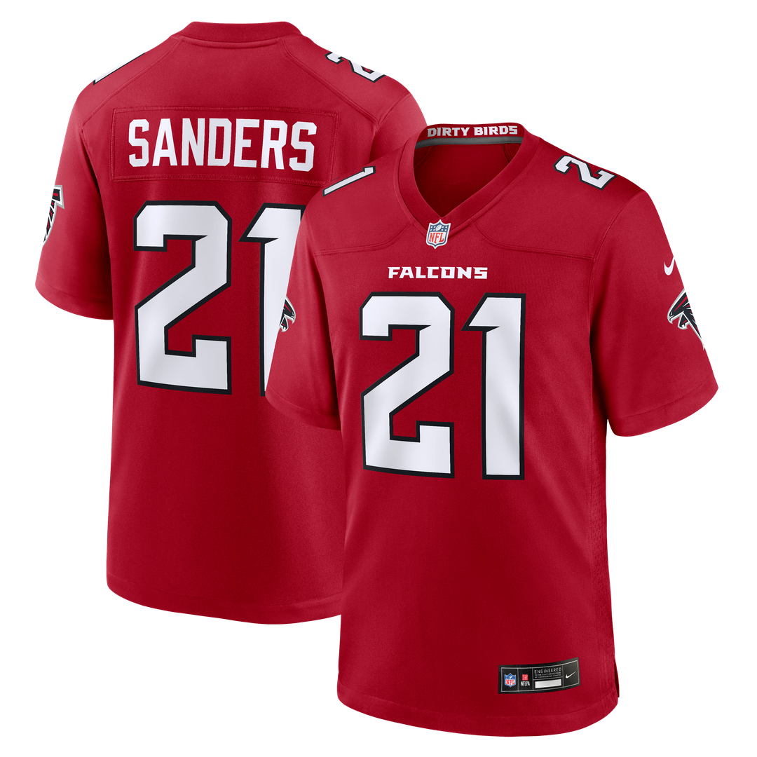 Atlanta Falcons Deion Sanders Red Retired Player Game Jersey | NFL Football Jersey