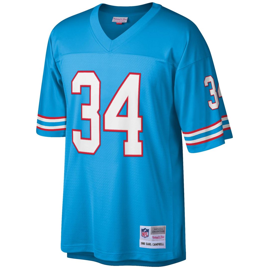 Houston Oilers Earl Campbell Light Blue Legacy Replica Jersey | NFL Football Jersey