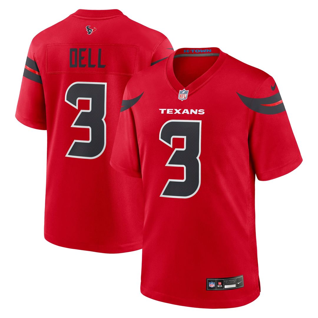 Houston Texans Tank Dell Red Alternate Game Jersey | NFL Football Jersey