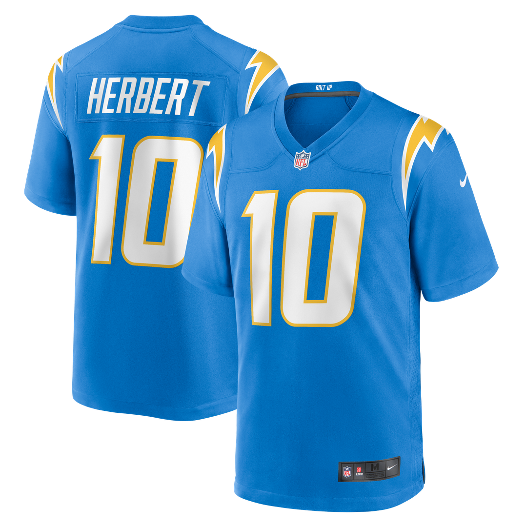 Los Angeles Chargers Justin Herbert Powder Blue Player Game Jersey | NFL Football Jersey