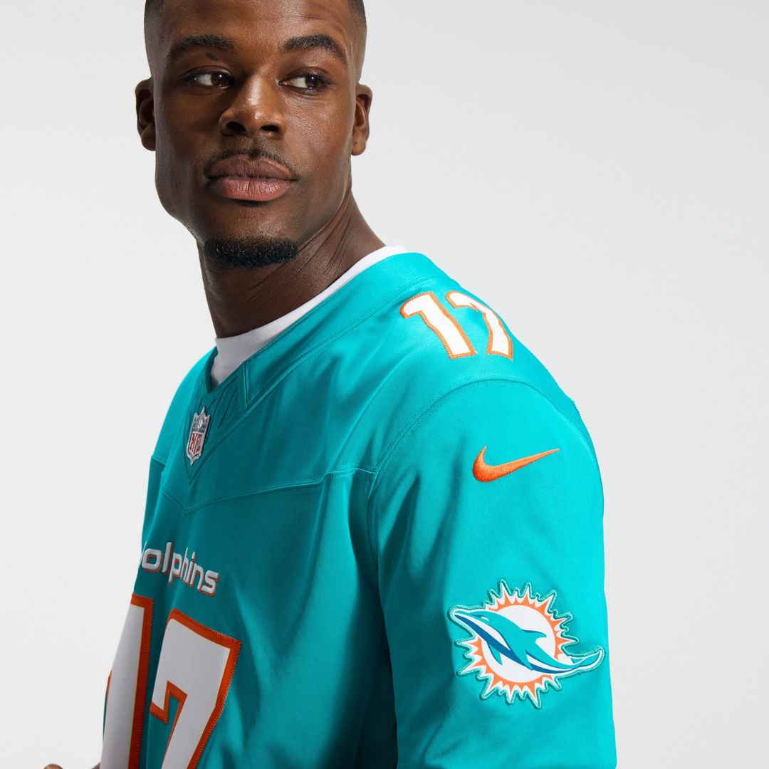 Miami Dolphins Jaylen Waddle Aqua Team Vapor F.U.S.E. Stitched Limited Jersey | NFL Football Jersey