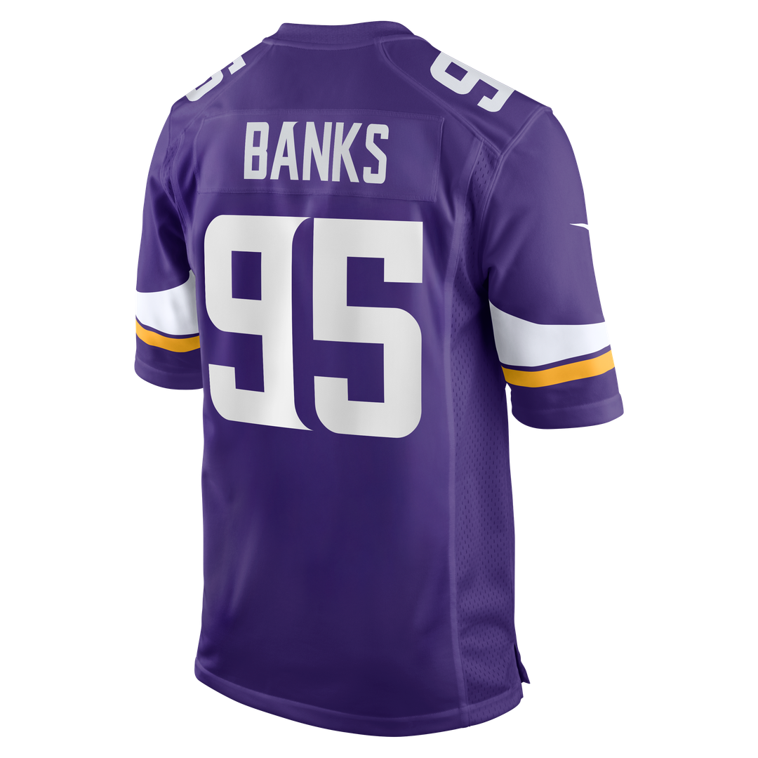 Minnesota Vikings Caleb Banks Purple Team Game Jersey | NFL Football Jersey