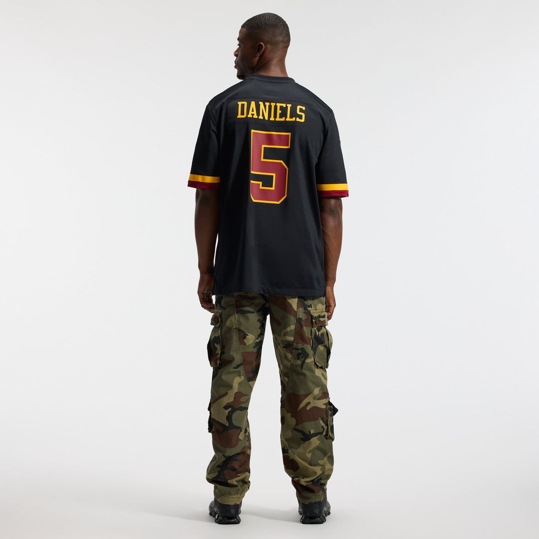 Hail Raiser Men's Washington Commanders Jayden Daniels Black Alternate Game Jersey | NFL Football Jersey