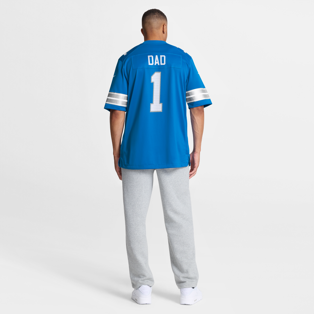 Detroit Lions Number 1 Dad Blue Game Jersey | NFL Football Jersey