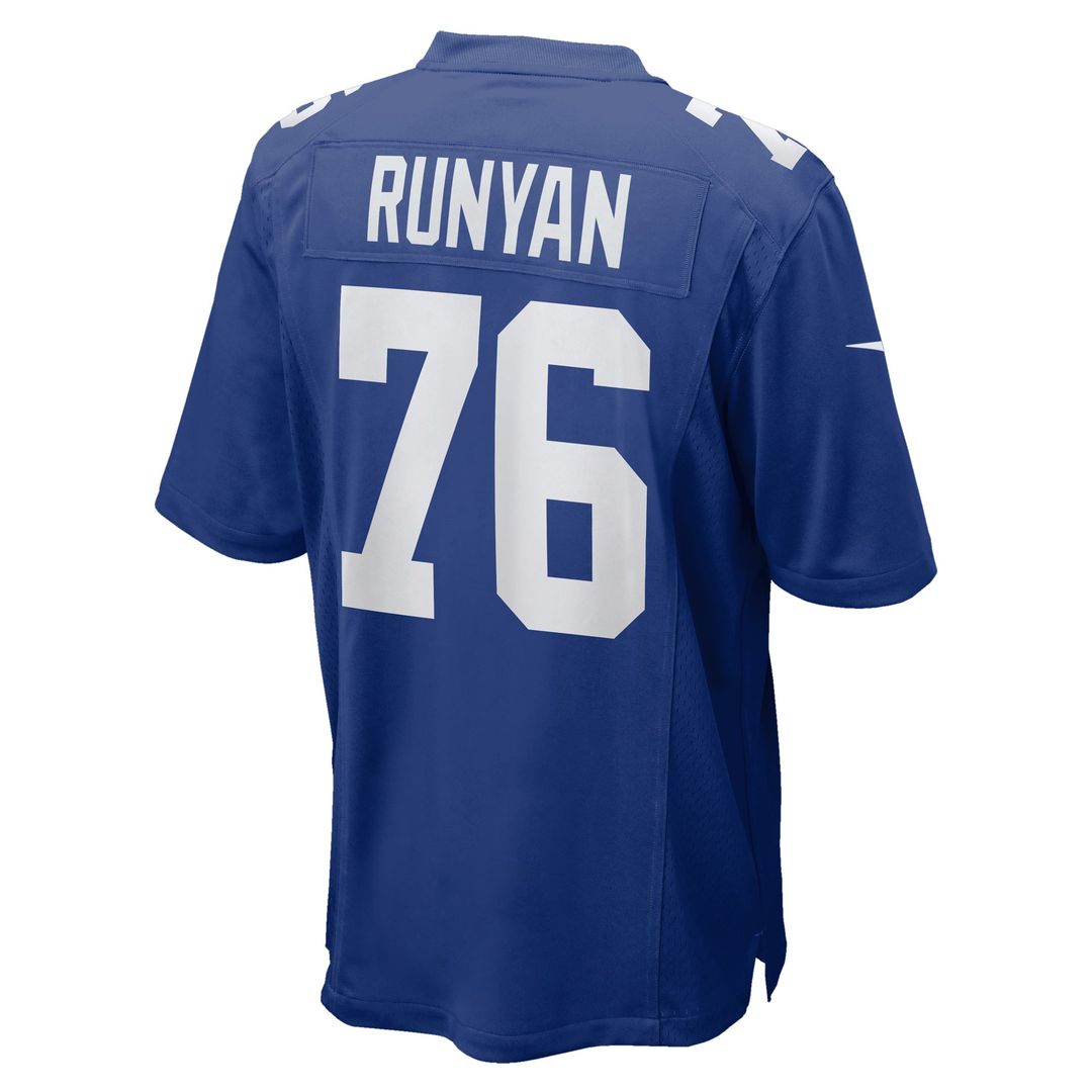 New York Giants Jon Runyan Royal Team Game Jersey | NFL Football Jersey