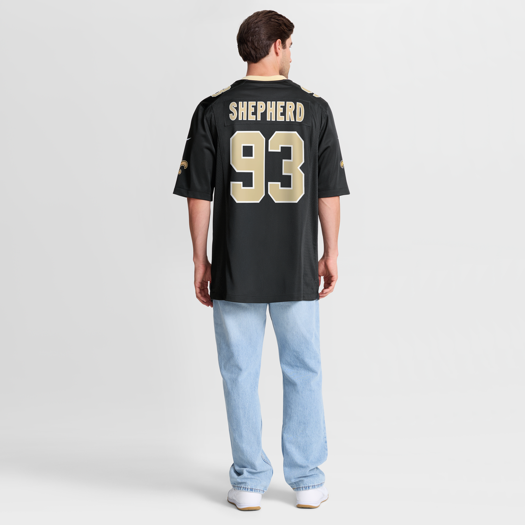 New Orleans Saints Nathan Shepherd Black Game Jersey | NFL Football Jersey
