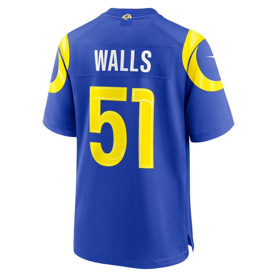 Los Angeles Rams Eddie Walls III Royal Game Jersey | NFL Football Jersey