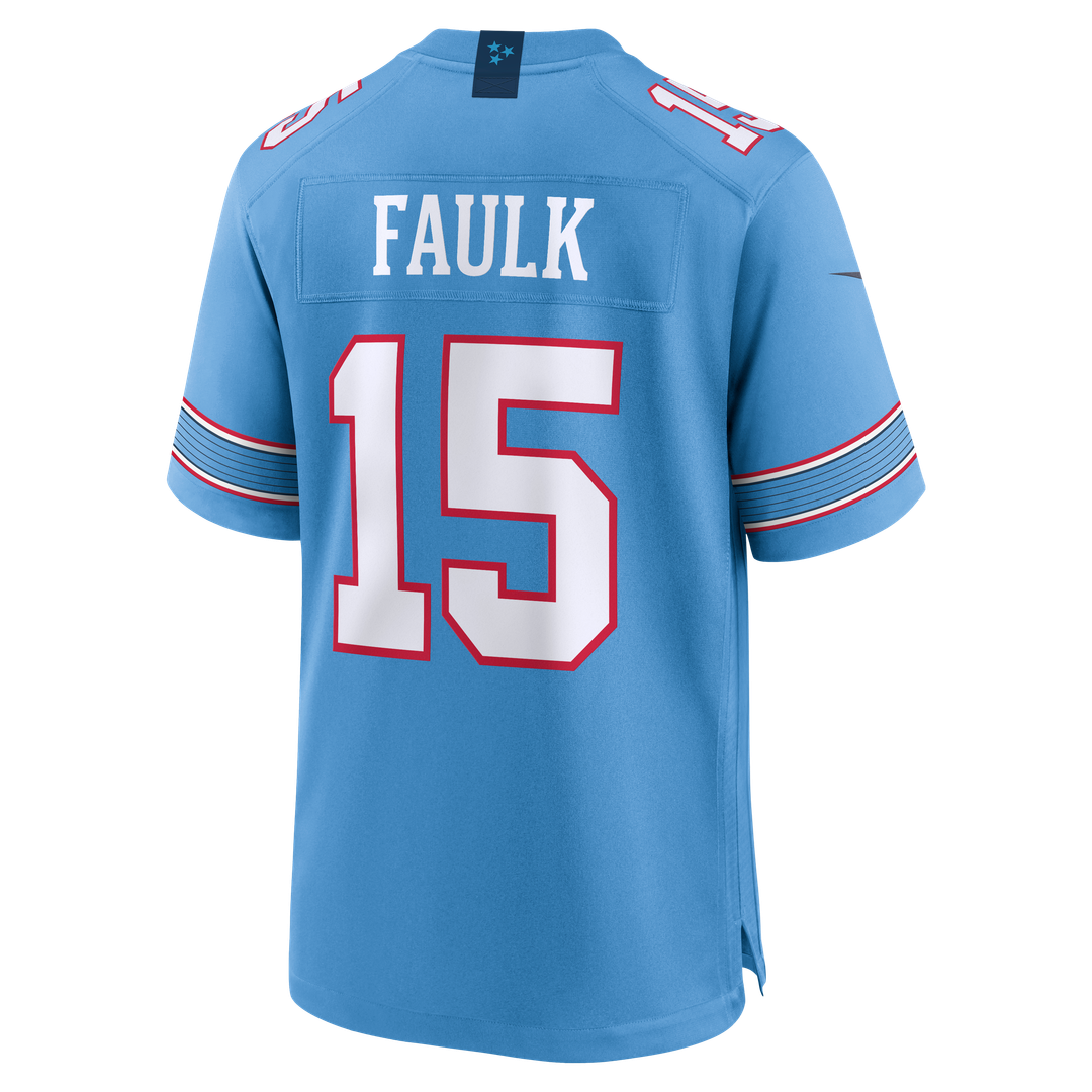 Tennessee Titans Keldric Faulk Light Blue Team Game Jersey | NFL Football Jersey
