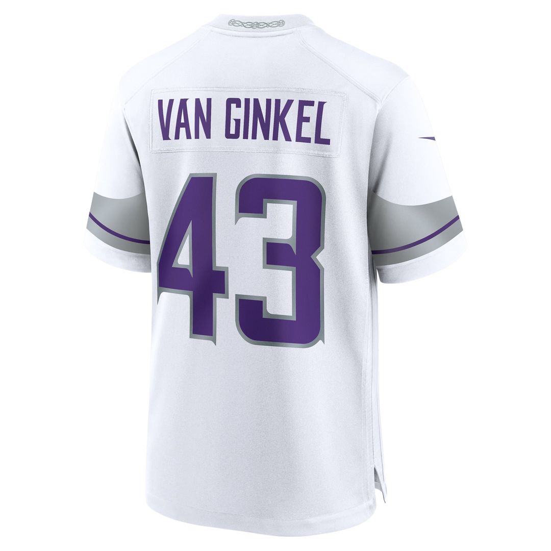 Minnesota Vikings Andrew Van Ginkel White Alternate Game Jersey | NFL Football Jersey