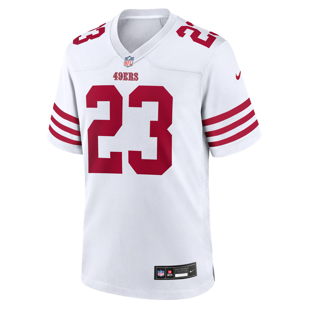 San Francisco 49ers Christian McCaffrey Scarlet Game Player Jersey | NFL Football Jersey