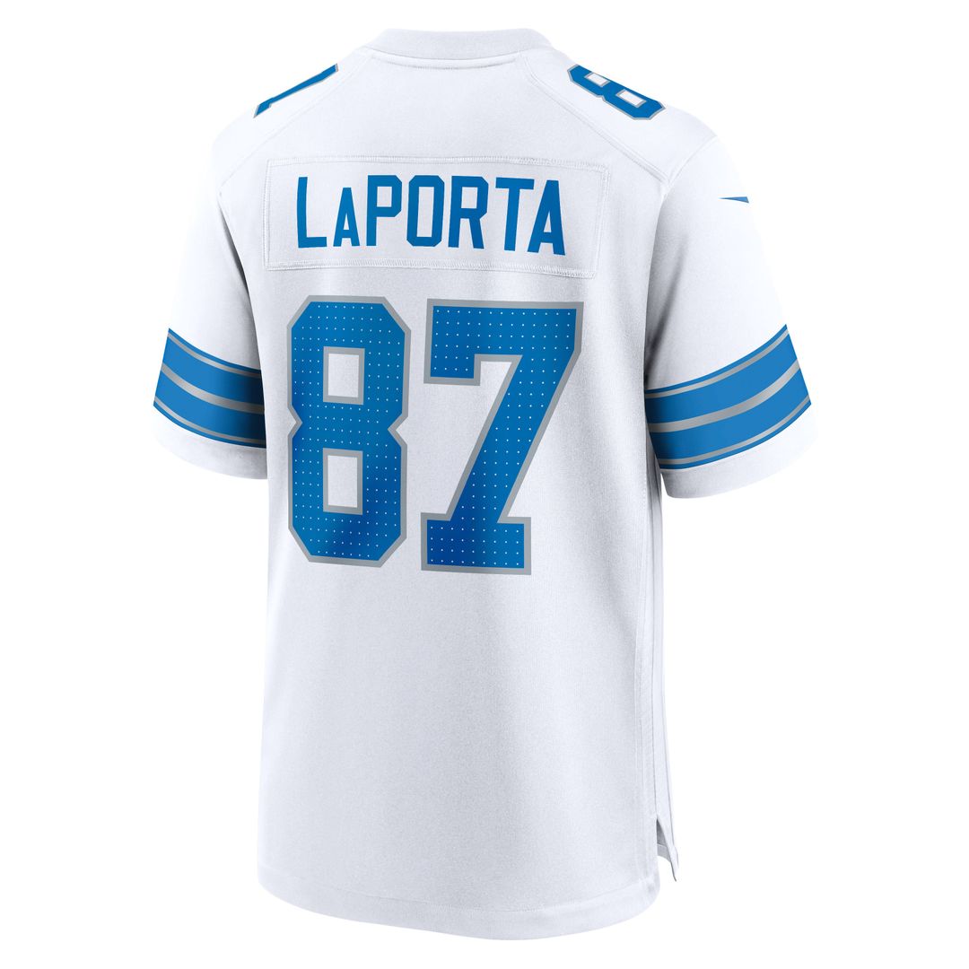 Detroit Lions Sam LaPorta White White Game Jersey | NFL Football Jersey