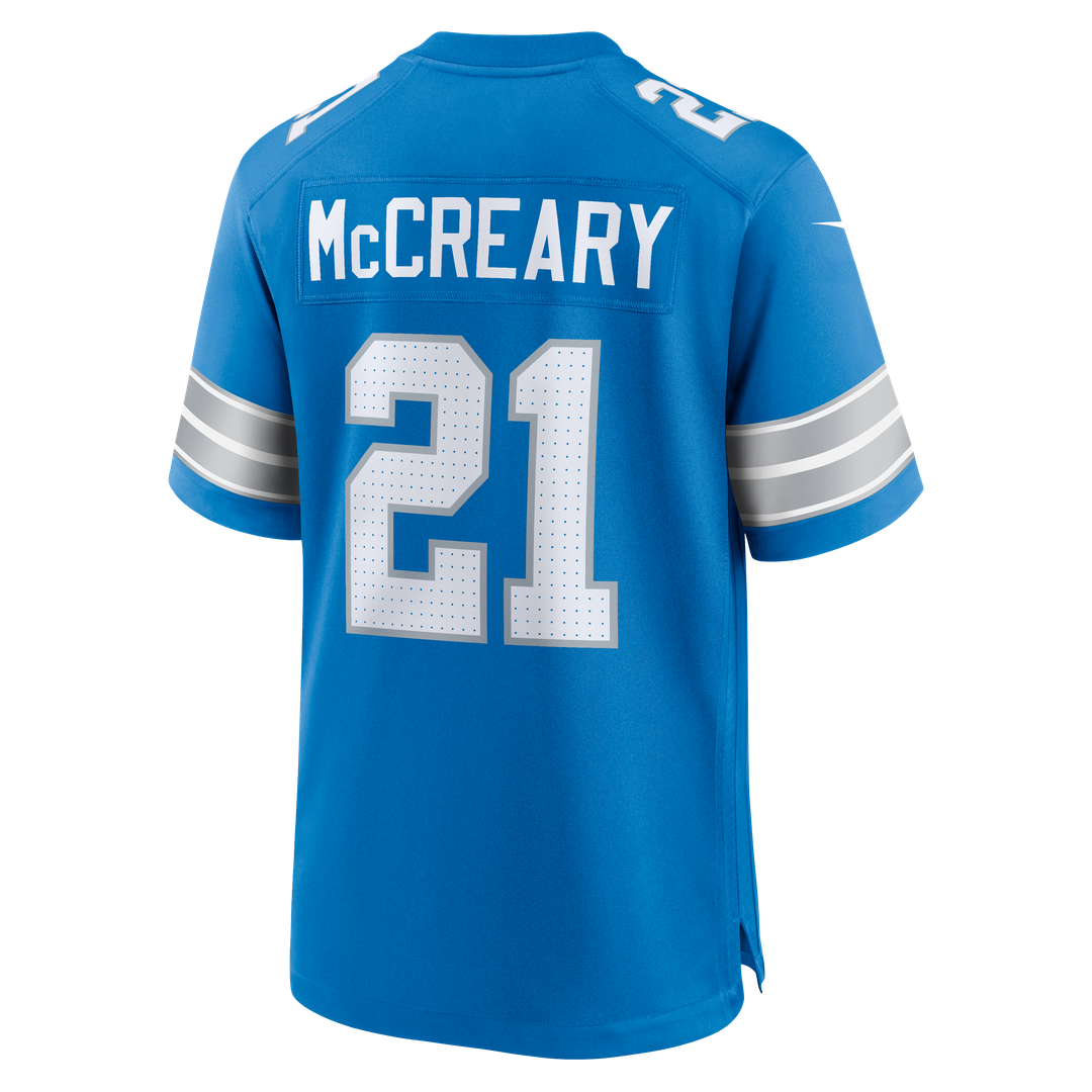 Detroit Lions Roger McCreary Blue Team Game Jersey | NFL Football Jersey