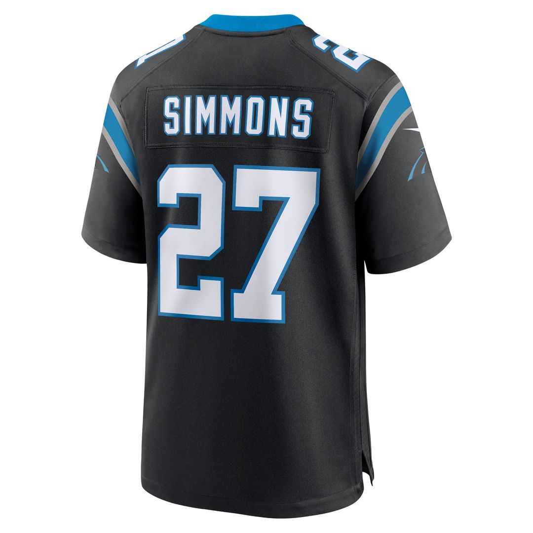 Carolina Panthers Isaiah Simmons Black Team Game Jersey | NFL Football Jersey