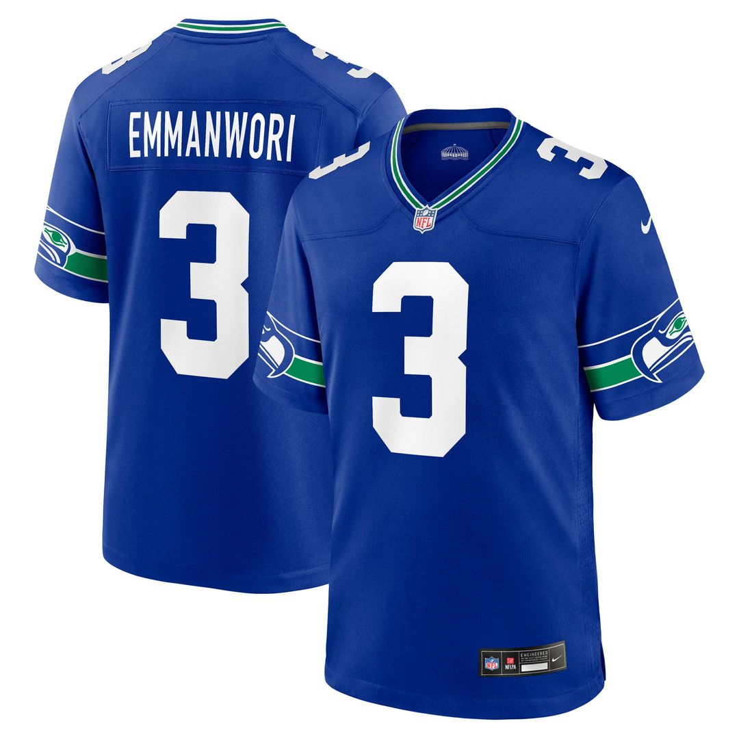 Seattle Seahawks Nick Emmanwori College Navy Team Game Jersey | NFL Football Jersey