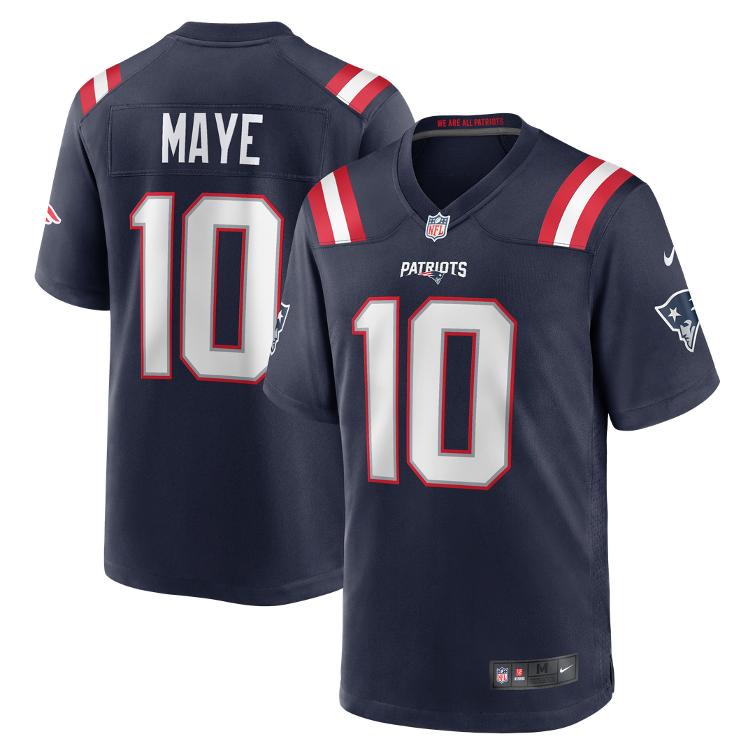 New England Patriots Drake Maye Navy Player Game Jersey | NFL Football Jersey