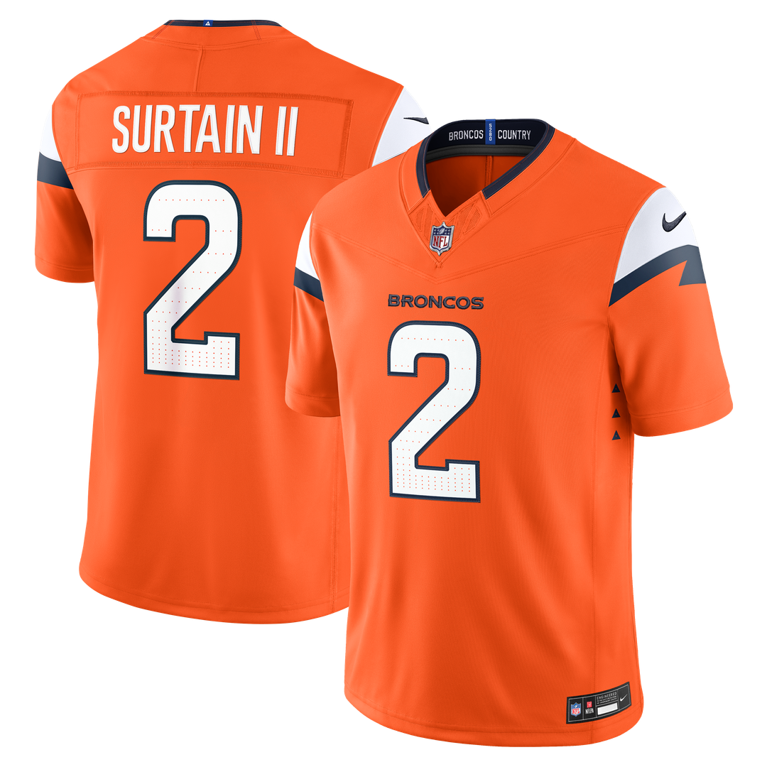 Denver Broncos Pat Surtain II Navy Alternate Vapor F.U.S.E. Stitched Limited Jersey | NFL Football Jersey