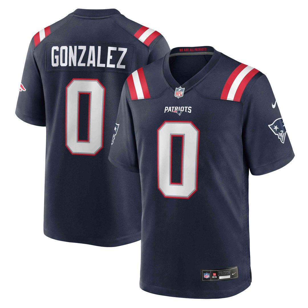 New England Patriots Christian Gonzalez White Game Jersey | NFL Football Jersey