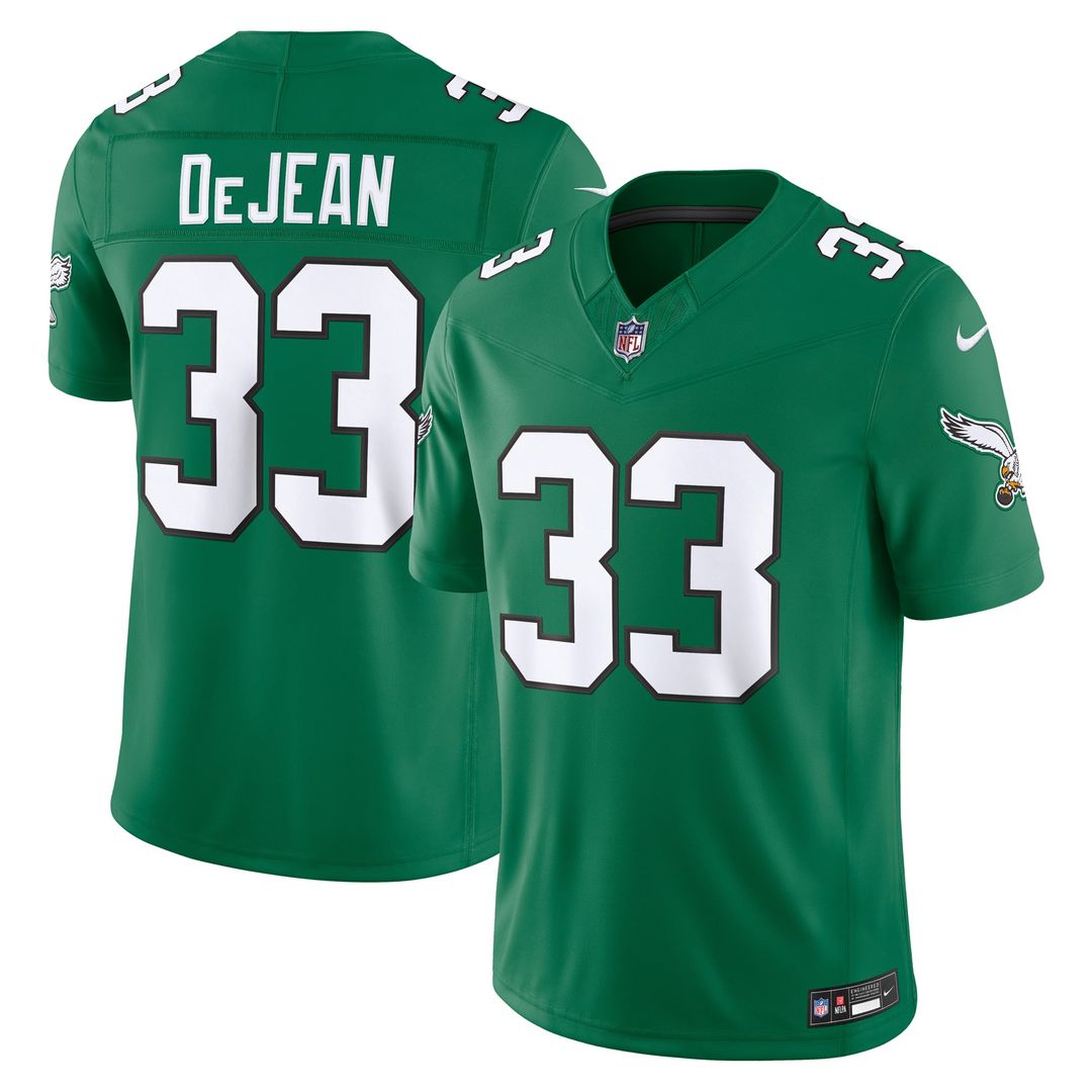 Philadelphia Eagles Cooper DeJean Kelly Green Alternate Vapor F.U.S.E. Stitched Limited Jersey | NFL Football Jersey