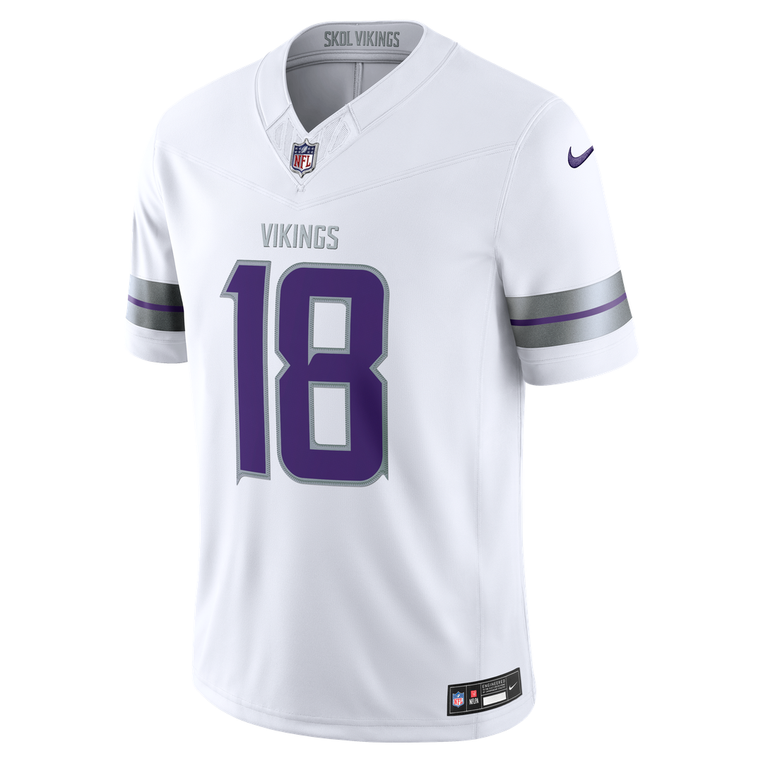 Minnesota Vikings Justin Jefferson White Alternate Vapor F.U.S.E. Stitched Limited Jersey | NFL Football Jersey