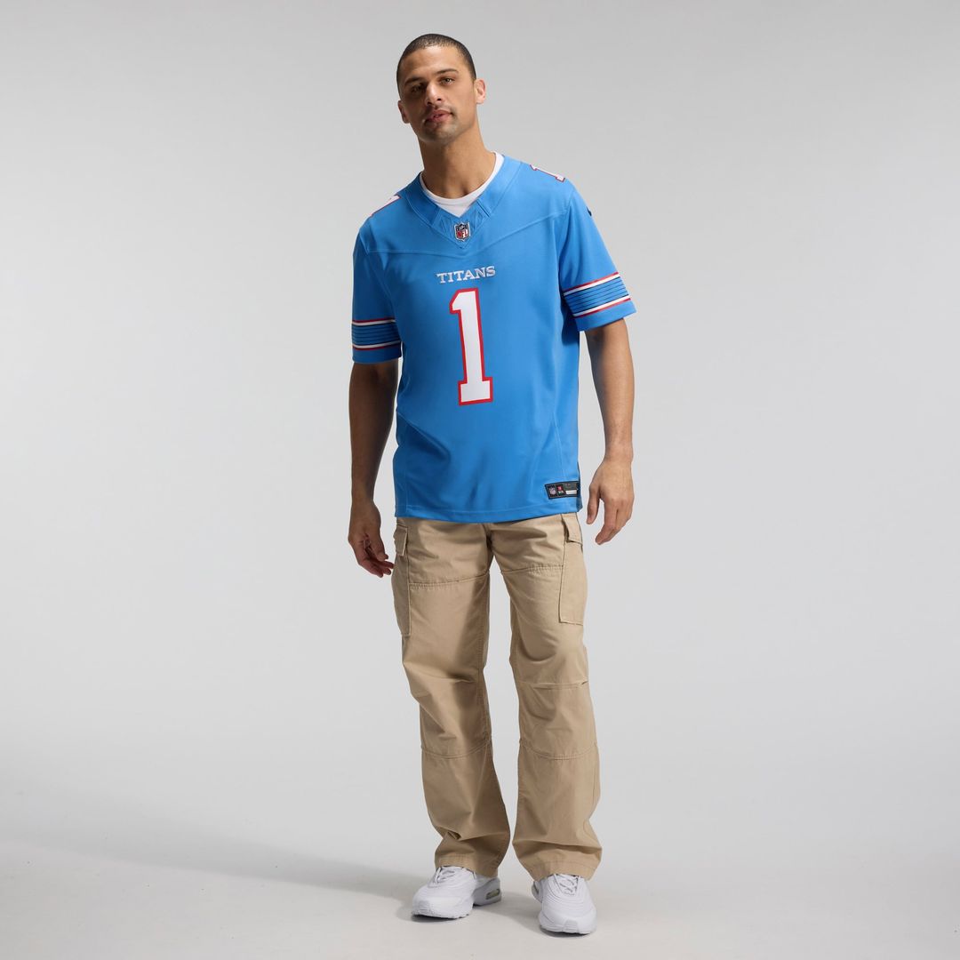 Tennessee Titans Cameron Ward Light Blue Team Vapor F.U.S.E. Stitched Limited Jersey | NFL Football Jersey