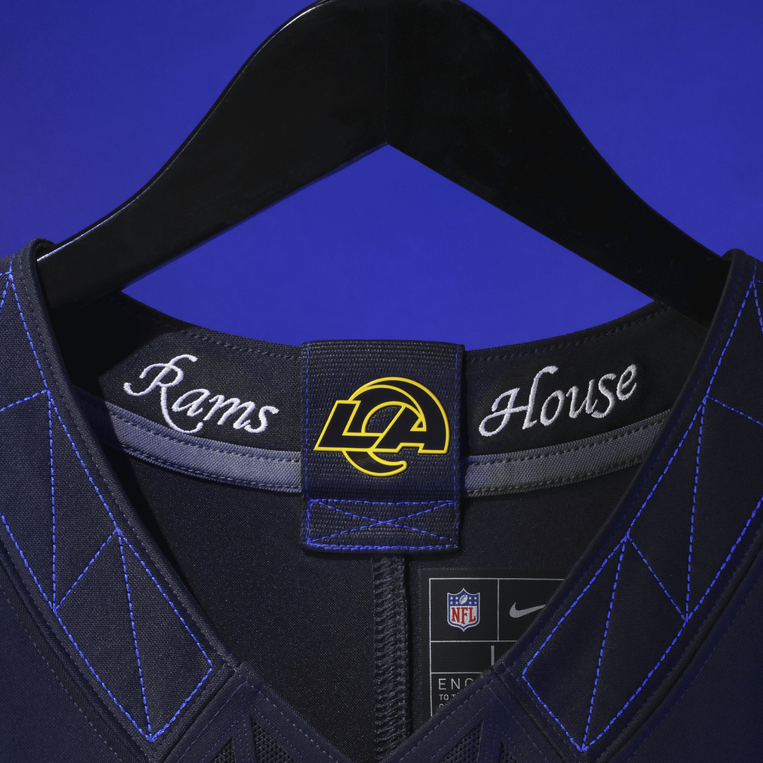 Los Angeles Rams Puka Nacua Dark Blue Rivalries Collection Stitched Limited Jersey | NFL Football Jersey